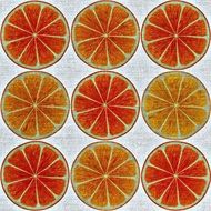 wallpaper with orange slices pattern