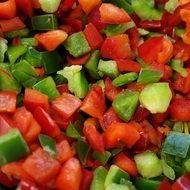 Salad made of the chopped vegetables