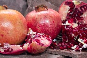 Pomegranate with red cores