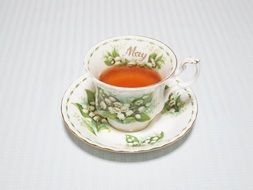 tea set with lilies of the valley