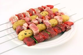 meat and potato shashlik