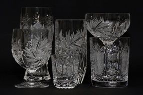 Crystal Glasses black aback