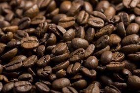 background with roasted coffee beans