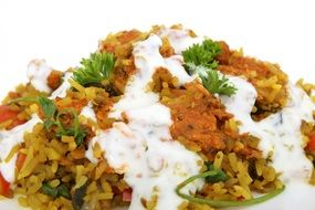 asian rice with chicken
