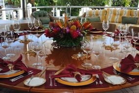 luxury Table Setting with crystal and silverware