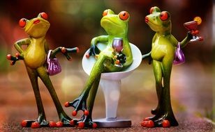 frogs Party time Drink Funny