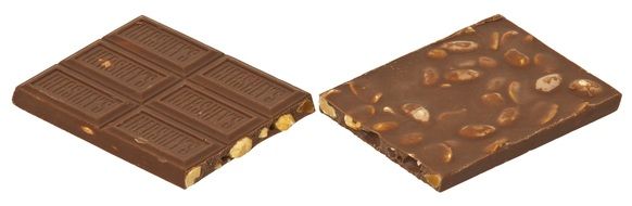 brown Chocolate Bar with hazelnuts