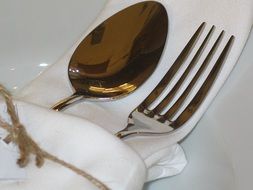 closeup picture of glossy Cutlery