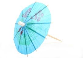 blue cocktail umbrella