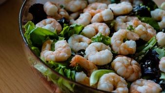 Salad Shrimp and Lettuce