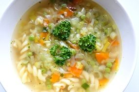 soup with vegetables and noodles