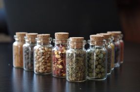 Spices in the bottles