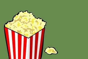 popcorn in a colorful box as a graphic image