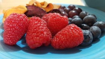 Healthy Raspberry and Blueberries