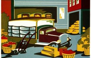 Market Food Wpa Grocer Retro