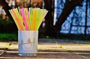 Colorful Straws in grass