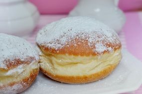 Donuts with sugar powder