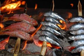 grilling of fish in Spain