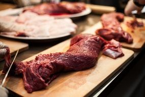 raw Meat on cutting board