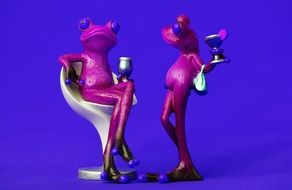 funny purple ceramic frogs