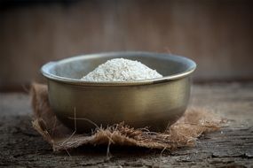 semolina in a brass bowl