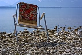 camping chair on the beach