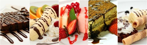 banner with desserts