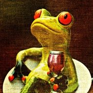 clipart of Funny Fabric Frog