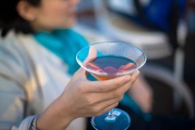 Orange alcohol drink in the glass