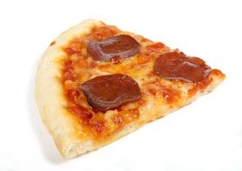 slice of pizza with salami