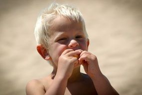 Child on the beach in Spain