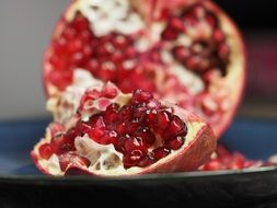 open Pomegranate Fruit with ripe Seeds