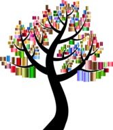 digital tree with colorful leaves