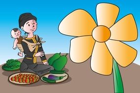 Picture of vegetables seller