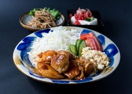 chicken wings with garnish in Japan