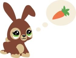 a rabbit with a carrot drawing
