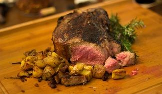 steak with rosemary