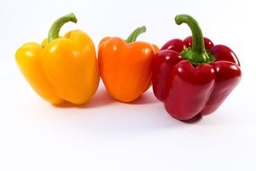 Yellow Orange Red sweet peppers