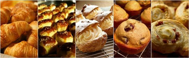 collage of delicious pastries