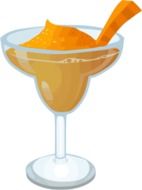 Carrot Cocktail in glass, illustration