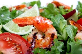 Asian Barbecue prawn with tomato herbs