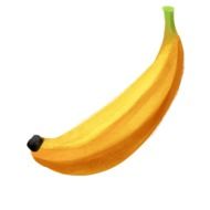 Yellow banana illustration drawed with crayons clipart