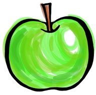 drawing of green healthy apple