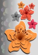 postcards with relief flowers