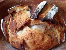 crispy homemade bread close-up
