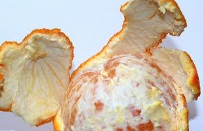 Peeled Orange Fruit close up