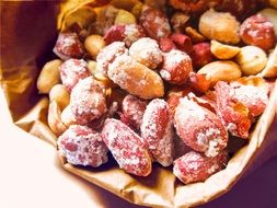 Tasty healthy delicious peanuts in the bag