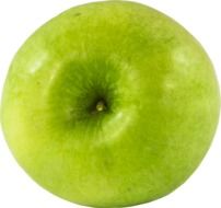 green apple on the white background