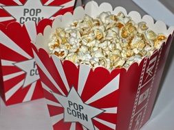 popcorn in colorful cardboard boxes