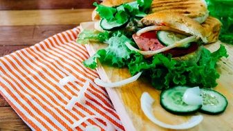 delicious sandwich with vegetables